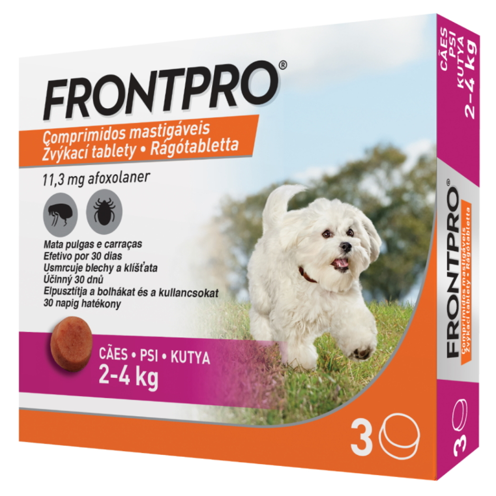 E-shop FRONTPRO® antiparazitární žvýkací tablety pro psy (2-4 kg) 11,3 mg 3 kusy