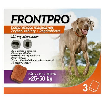 FRONTPRO 136 mg žvýkací tablety pro psy L (25-50 kg) 3 ks