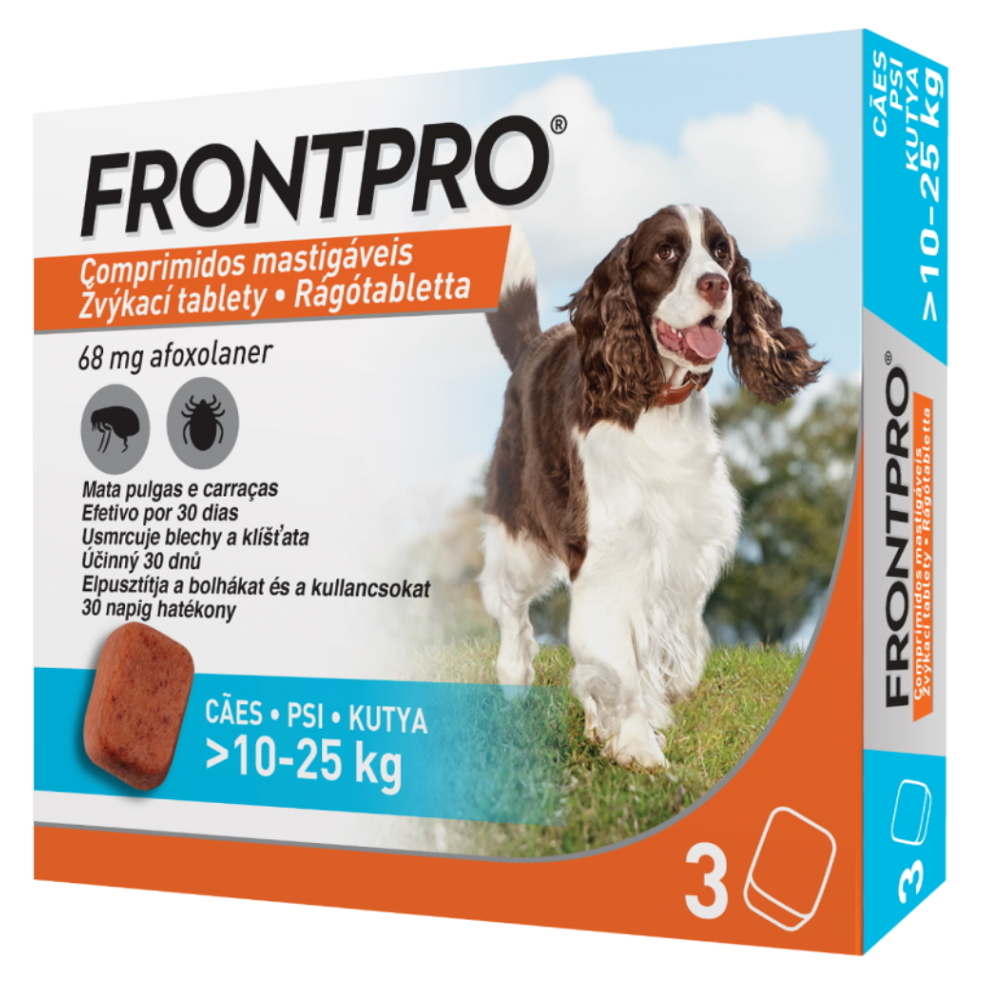 E-shop FRONTPRO® antiparazitární žvýkací tablety pro psy (10-25 kg) 68 mg 3 kusy