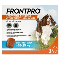 FRONTPRO 68 mg žvýkací tablety pro psy M (10-25 kg) 3 ks