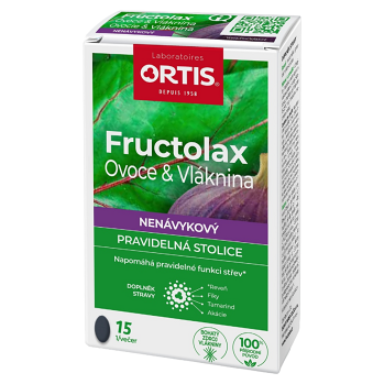 ORTIS Fructolax ovoce & vláknina 15 tablet (Vláknina, psyllium) - Přírodní
