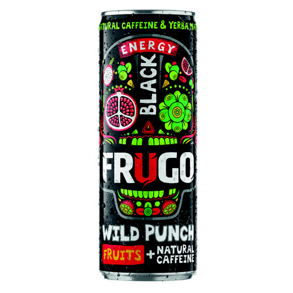 Levně FRUGO Energy Black energetický nápoj 330 ml