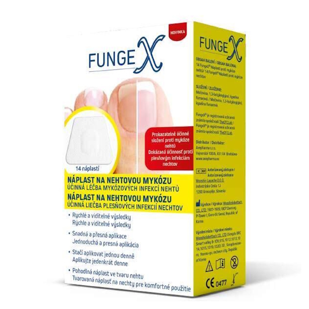 FUNGEX Náplast na nehtovou mykózu 14 kusů