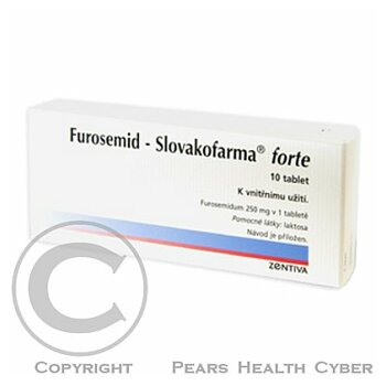 FUROSEMID - SLOVAKOFARMA FORTE  100X250MG Tablety