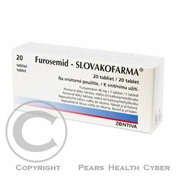 FUROSEMID - SLOVAKOFARMA FORTE  20X250MG Tablety