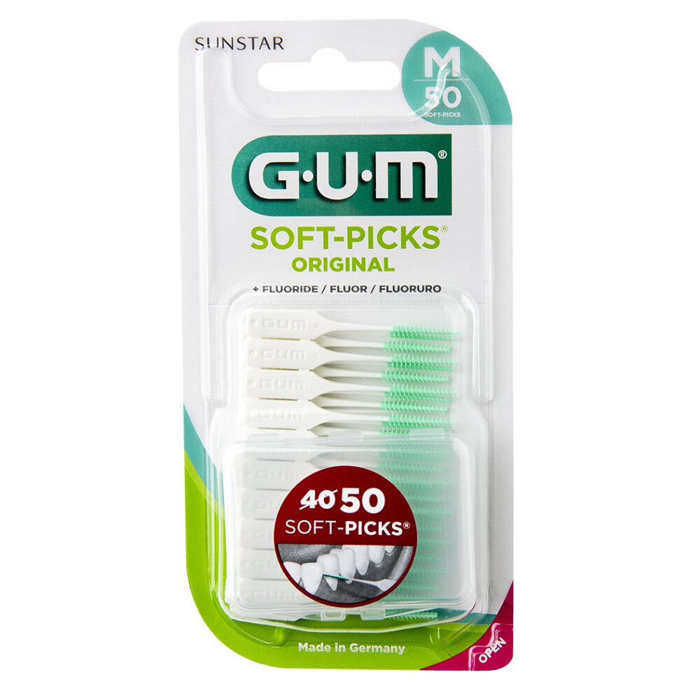 Levně GUM MK Softpick gumový mezizubní kartáček s fluoridy medium 50ks