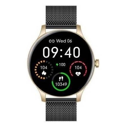 Levně GARETT ELECTRONICS Smartwatch Classy zlato-černá ocel chytré hodinky