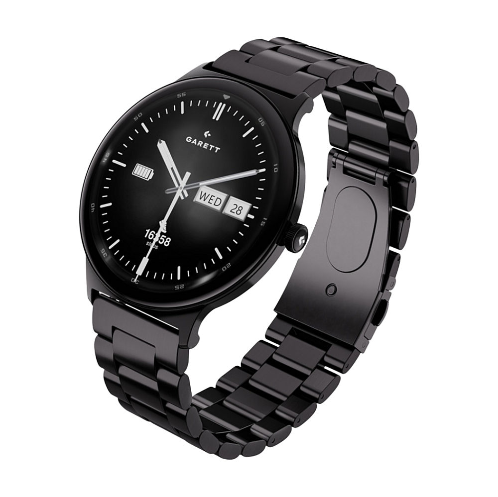 GARETT Smartwatch quantum black steel chytré hodinky