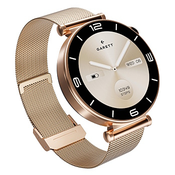 GARETT Smartwatch rose gold mesh steel chytré hodinky (Chytré hodinky) - Digitální