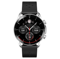 GARETT Smartwatch V10 Silver-black leather Chytré hodinky