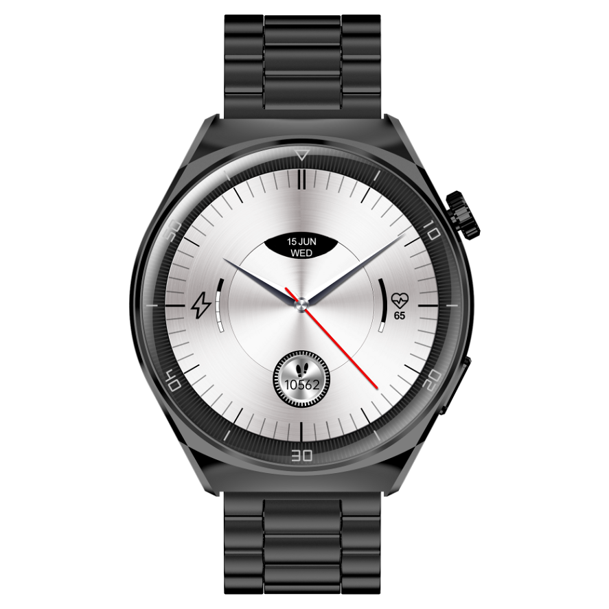E-shop GARETT Smartwatch V12 Black steel Chytré hodinky
