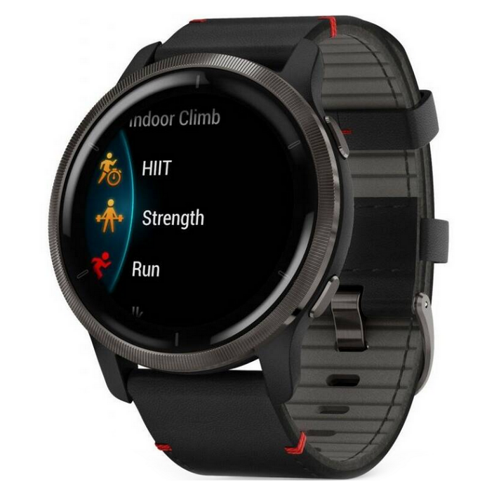 GARMIN GPS Venu 2 Slate/Black Leather Band sportovní hodinky