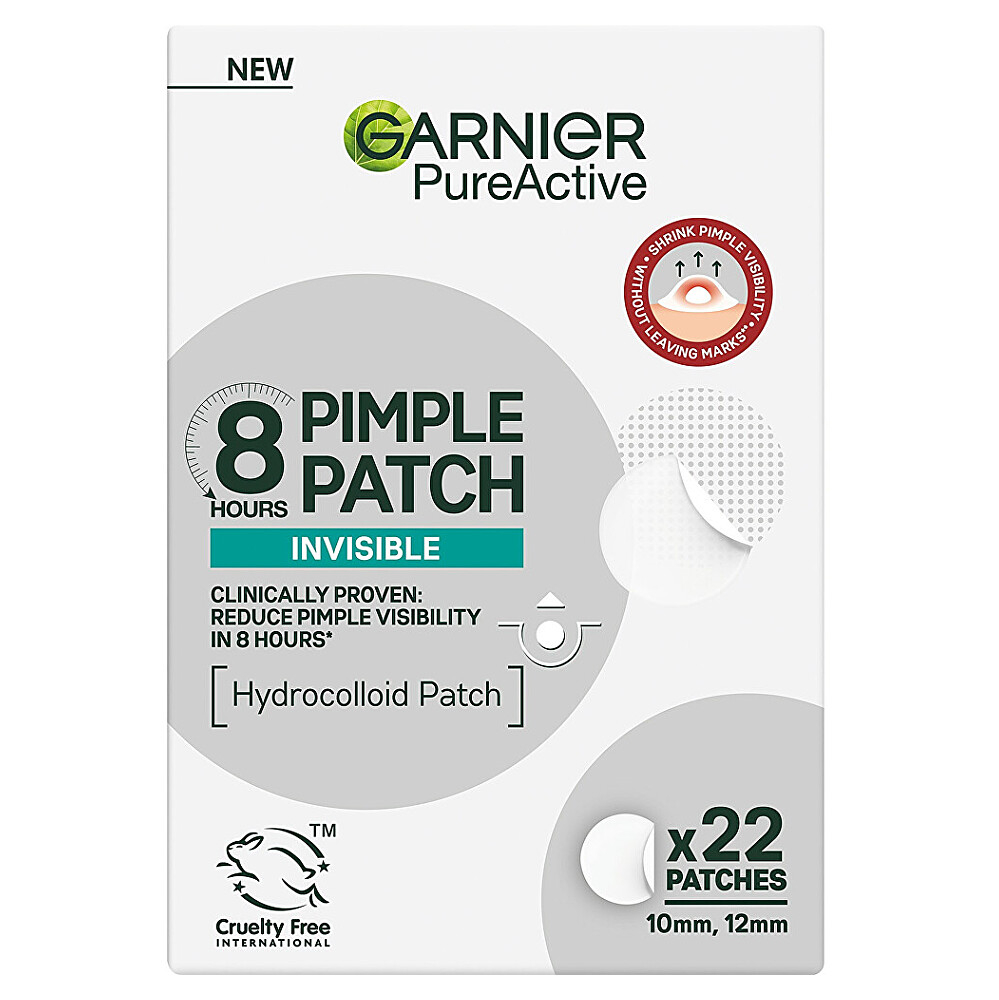 GARNIER Pure active pimple patch hydrokoloidní náplasti na nedokonalosti pleti 22 ks