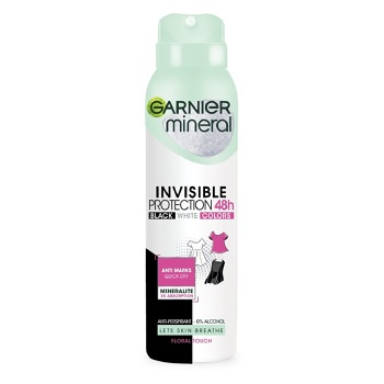 GARNIER Mineral Quick Dry Invisible Black White Colors antiperspirant ve spreji 150 ml