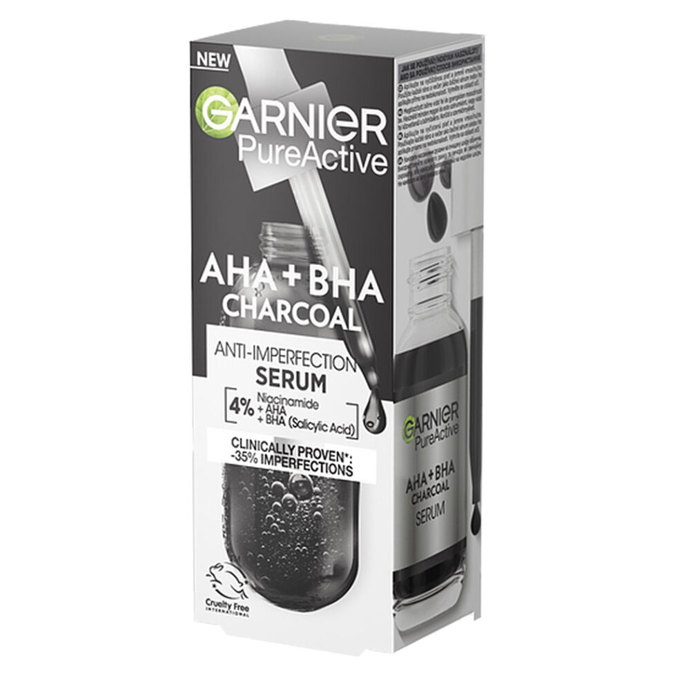 E-shop GARNIER Pure Active pleťové sérum AHA + BHA Charcoal Serum 30 ml