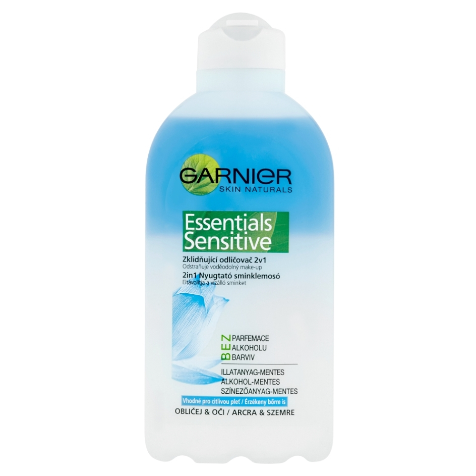 Levně GARNIER Skin Naturals Essentials Sensitive Zklidňující odličovač 2v1 pro citlivou pleť 200 ml