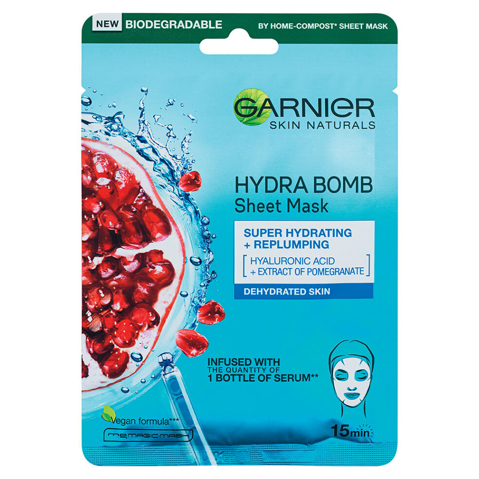 E-shop GARNIER Skin Naturals Hydra Bomb Textilní maska Pomegranate 28 g