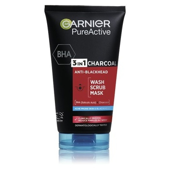 GARNIER Skin Naturals Pure Active 3v1 aktivní uhlí proti černým tečkám 150 ml (Kosmetika na akné) - Čistící