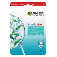 GARNIER Skin Naturals Pure Active Textilní maska Tea Tree 28 g
