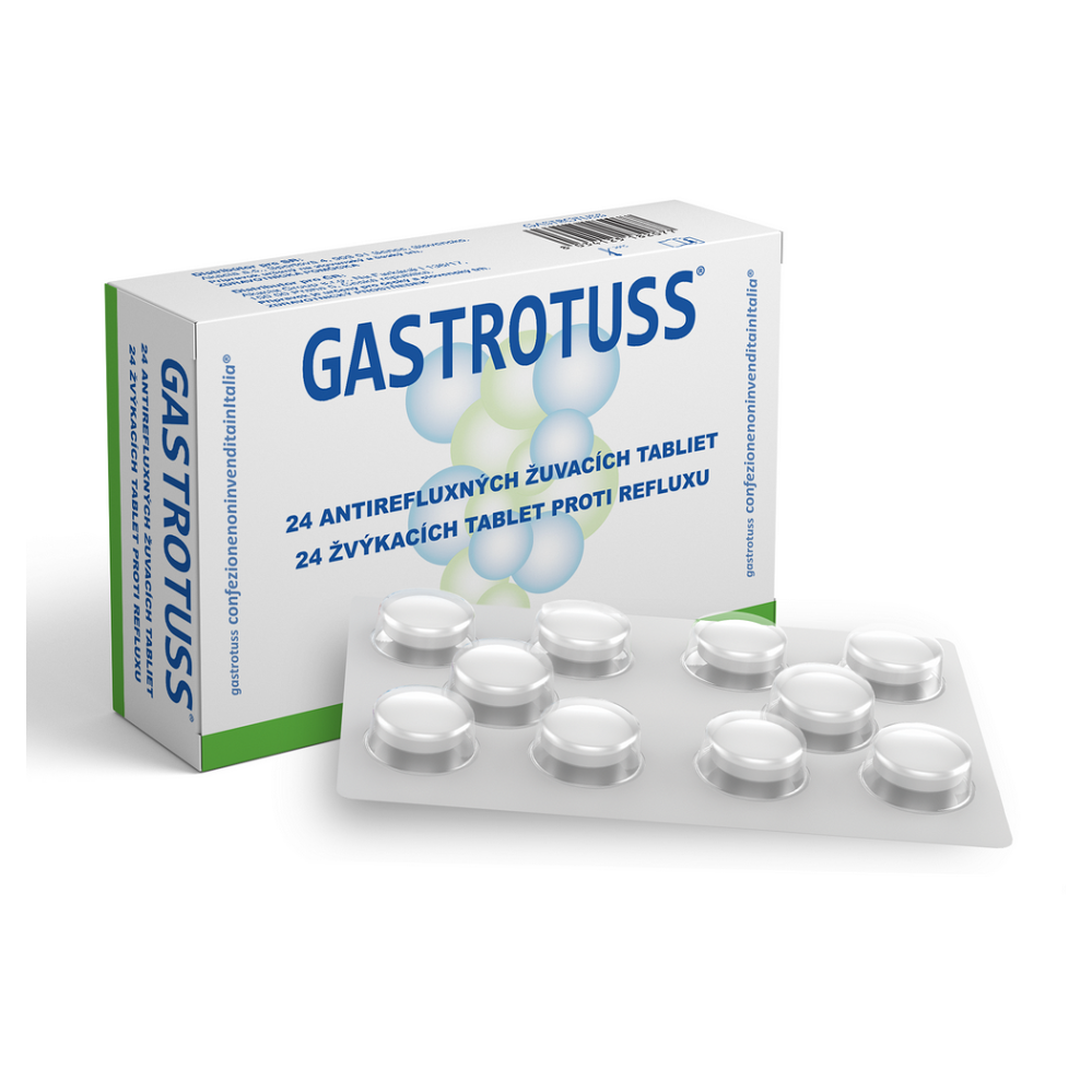 GASTROTUSS Žvýkací tablety proti refluxu 24 kusů