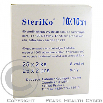 Gáza komprresní sterilní Steriko 10x10/25x2 8 vrstev