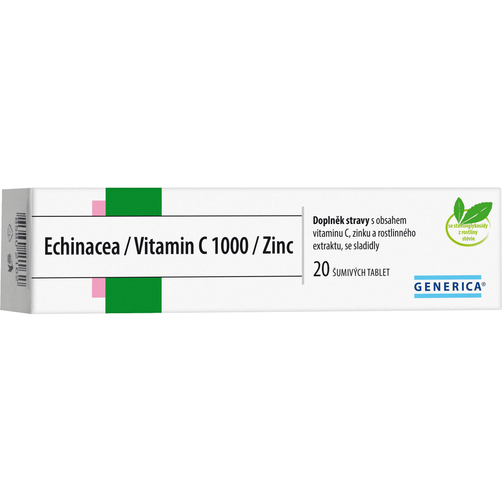 Levně GENERICA Echinacea + vitamin C 1000 + zinek 20 šumivých tablet
