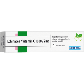 GENERICA Echinacea + vitamin C 1000 + zinek 20 šumivých tablet