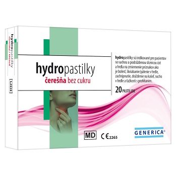 GENERICA Hydro pastilky třešeň 20 kusů (Na bolest v krku)