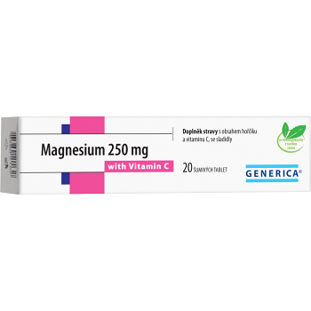 GENERICA Magnesium citrát 250 mg s vitaminem C 20 šumivých tablet