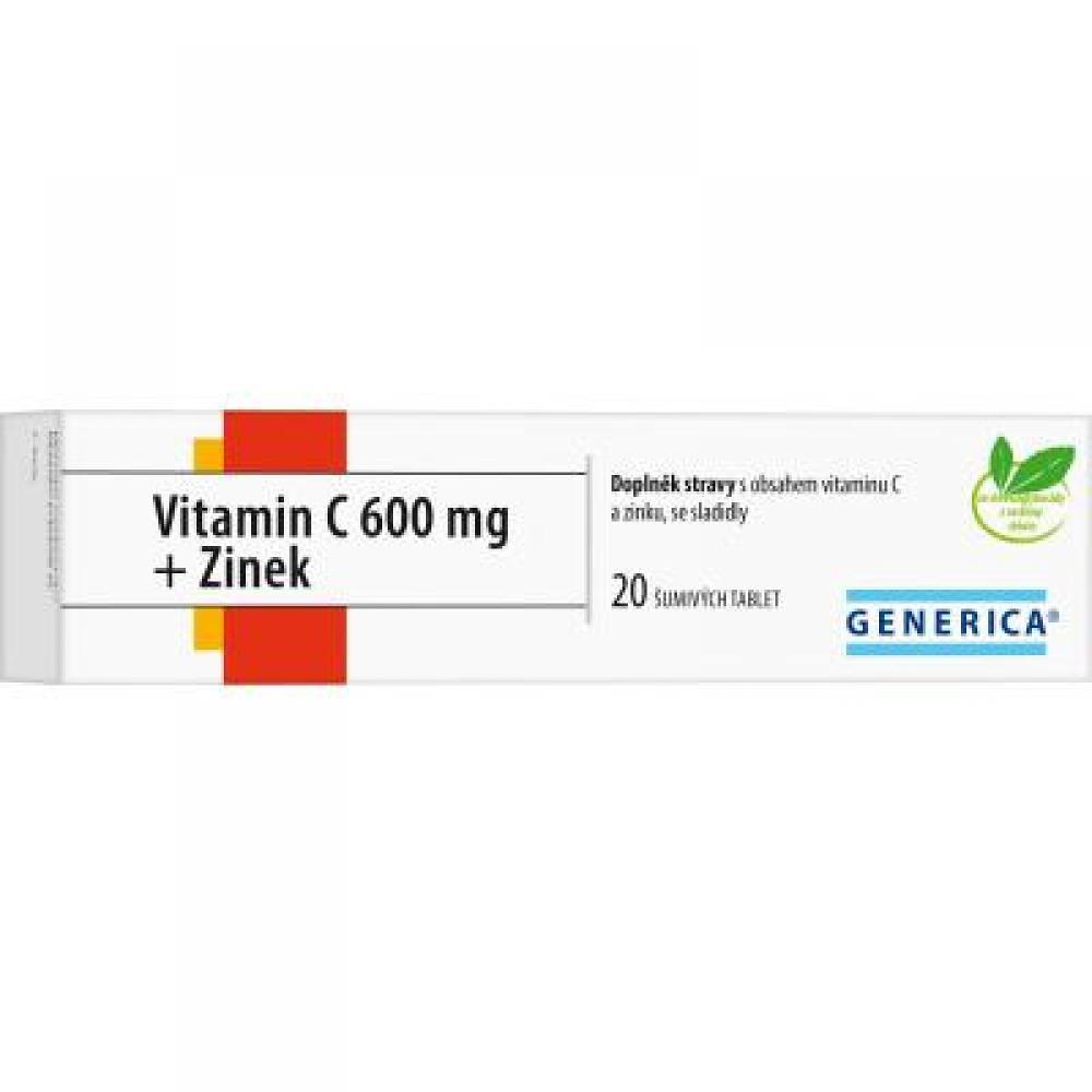 GENERICA Vitamin C 600 mg + Zinek 20 šumivých tablet
