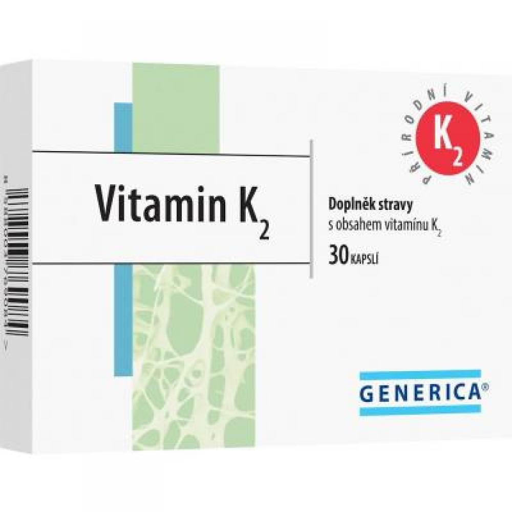 Levně GENERICA Vitamin K2 30 kapslí