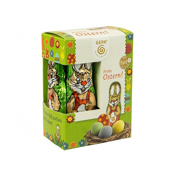 GEPA Mini velikonoční zajíček z mléčné čokolády BIO 10 x 12,5 g, expirace 31.12.2025 (Čokolády) - BIO