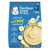 GERBER Cereal mléčná kaše na dobrou noc banán 6m+ 230 g