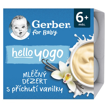 GERBER Hello yogo mléčný dezert vanilkový 6m+ 4 x 100 g (Svačinové kapsičky)