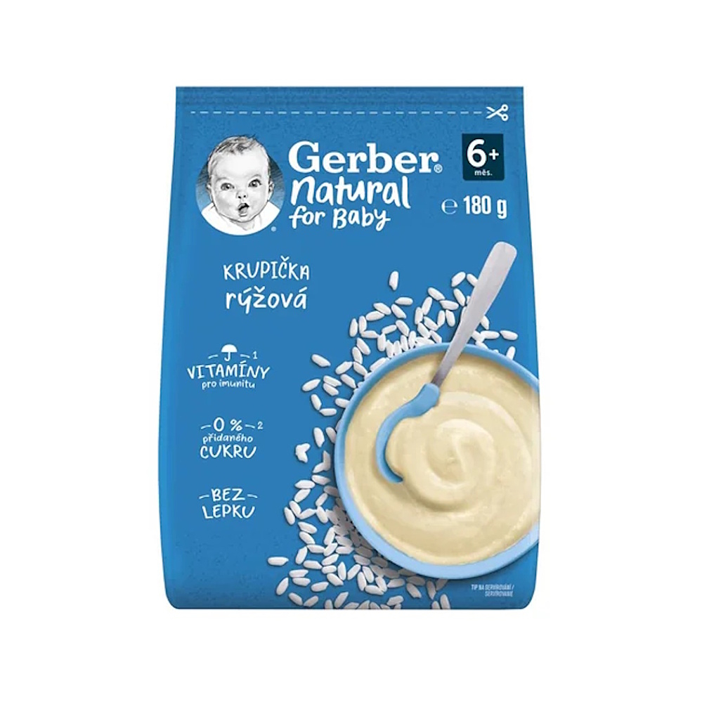 Gerber Natural rýžová krupička 180g 6m+