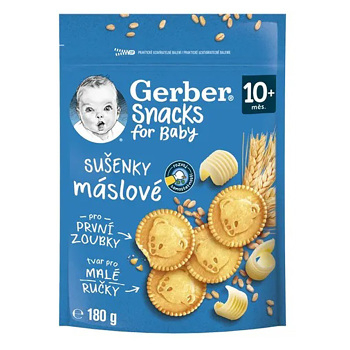 GERBER Snacks máslové sušenky 10m+ 180 g (Sušenky, piškoty a dětské křupky)