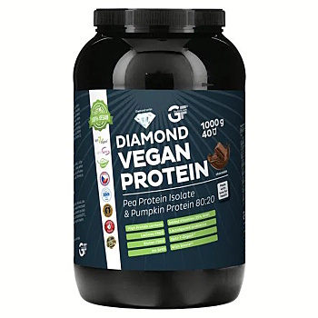 GF NUTRITION Diamond vegan protein čokoláda 1000 g (Vícesložkové proteiny)