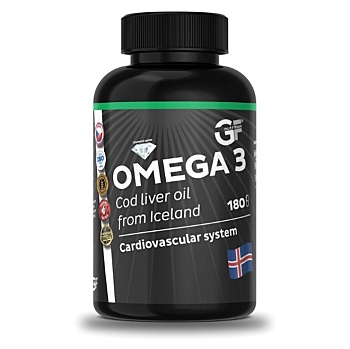 GF NUTRITION Omega 3 cod liver oil 180 kapslí (Doplňky stravy pro sportovce)