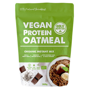 GOLDNUTRITION Vegan protein oatmeal čokoláda 300 g, expirace