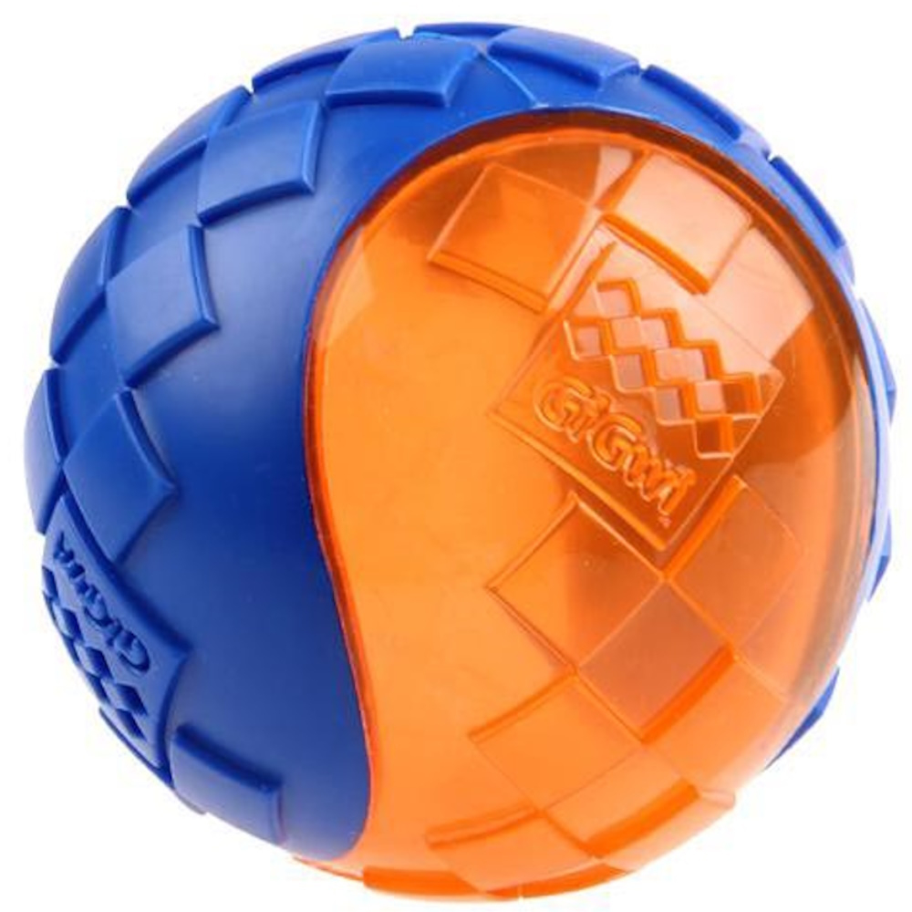 E-shop GIGWI Ball Míček pro psy transparentní modro/oranžový 6,4 cm