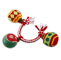 GIGWI Lano s míčky vánoční hračka pro psy 32 cm