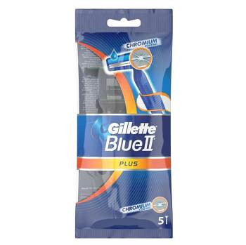GILLETTE Blue II Plus Chromium Jednorázový holící strojek 5 ks