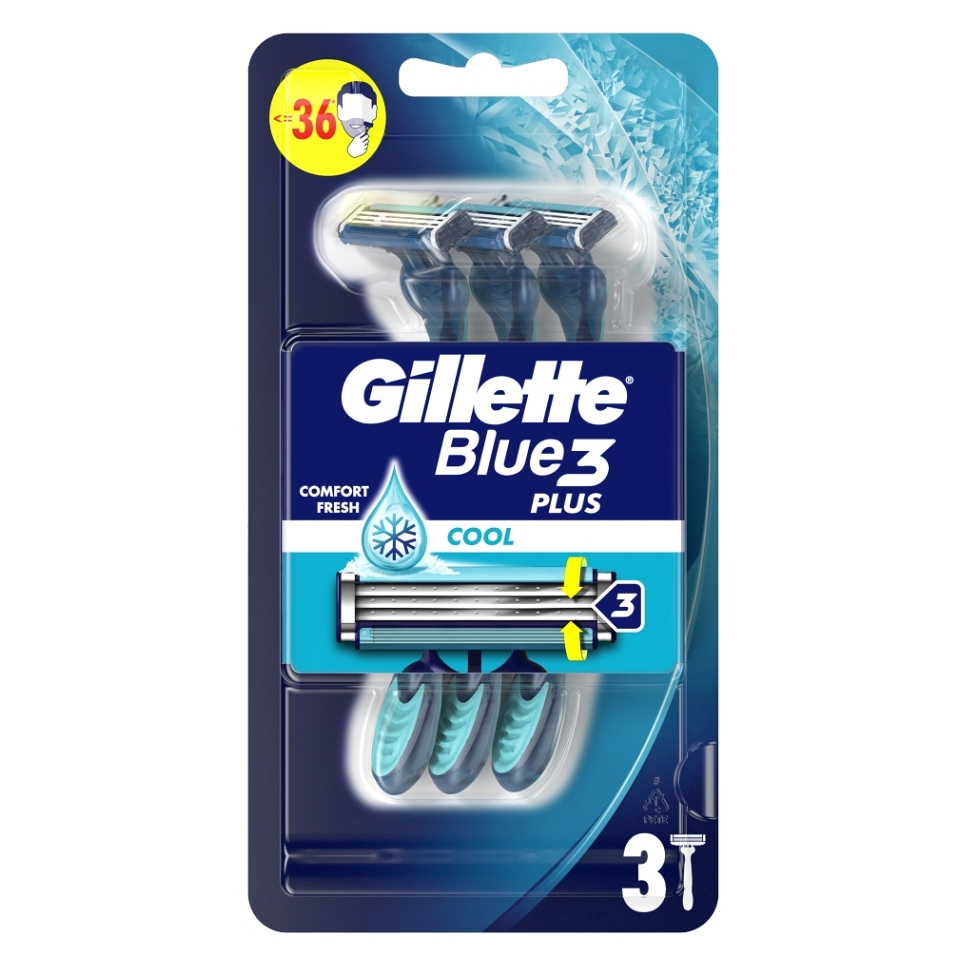 Levně GILLETTE Blue3 Ice Jednorázový holicí strojek 3 ks