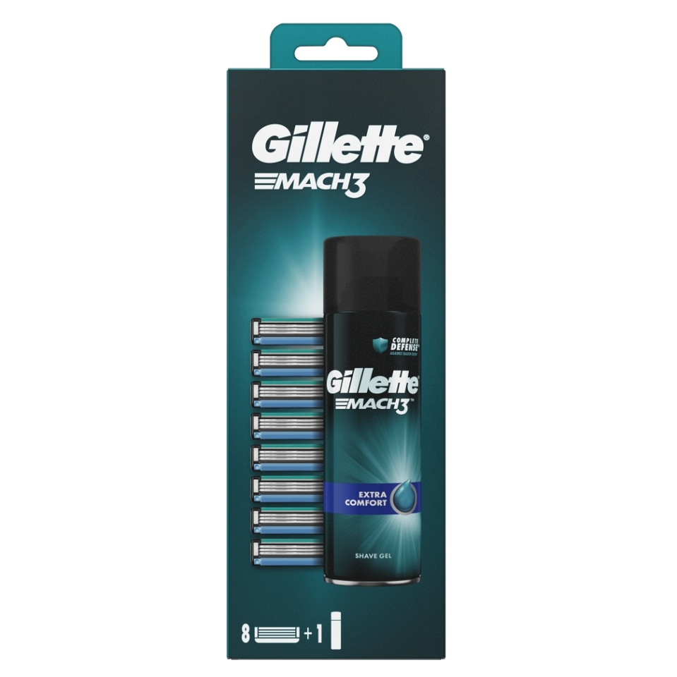 E-shop GILLETTE Mach3 Náhradní hlavice 8 ks + Mach3 Comfort Gel na hoelní 200 ml