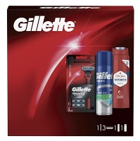 GILLETTE Mach3 Start Holící strojek 1 ks + náhradní hlavice 3 ks + gel na holení 200 ml + sprchový gel 250 ml Dárkové balení
