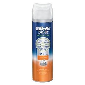 GILLETTE Fusion Sensitive Active Sport Pěna na holení 250 ml