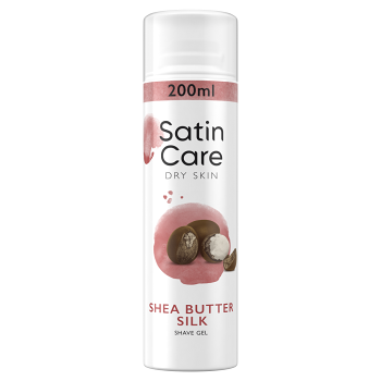 GILLETTE Satin Care Shea Butter Silk Gel na holení 200 ml (Gely, krémy a pěny na holení)