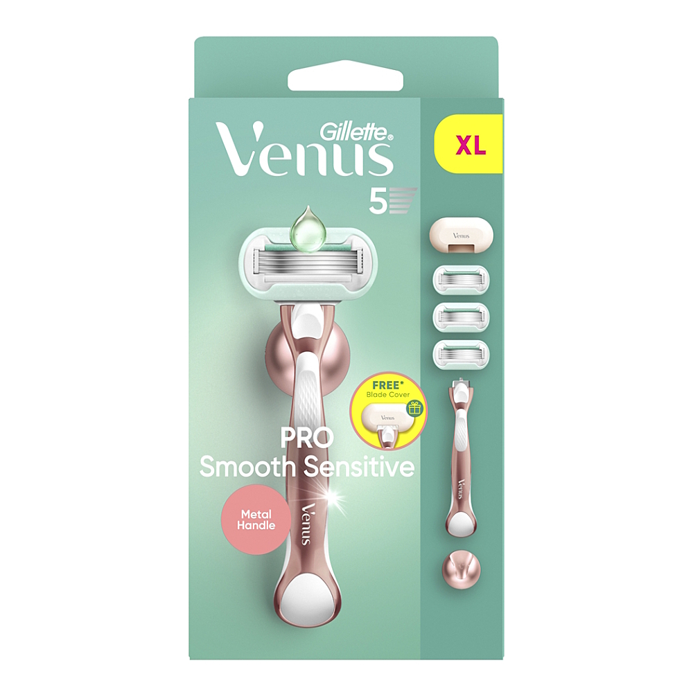 GILLETTE Venus Deluxe Smooth  sensitive Holící strojek + Náhradní hlavice 3 kusy