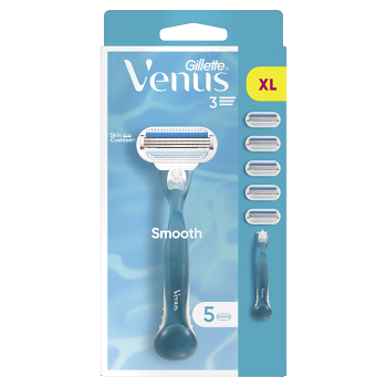 GILLETTE Venus Smooth Holící strojek pro ženy + Náhradní hlavice 5 ks (Holítka s vyměnitelnou hlavicí)
