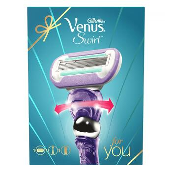 GILLETTE Venus Swirl dárkové balení – holicí strojek + náhradní hlavice + gel 75 ml